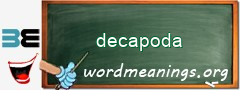 WordMeaning blackboard for decapoda